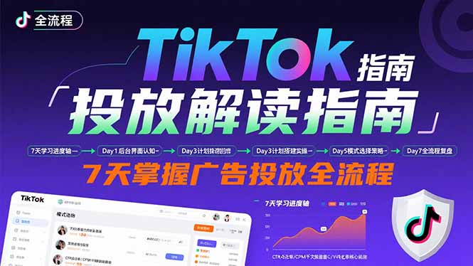 图片[1]-TikTok投放解读指南：后台操作/计划建立/模式选择，7天掌握广告投放全流程-天边资源网