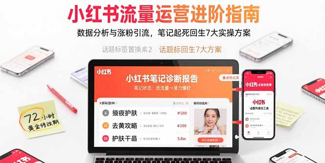 图片[1]-小红书流量运营进阶指南，数据分析与涨粉引流，笔记起死回生7大实操方案-天边资源网