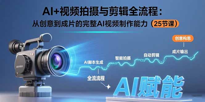 图片[1]-AI+视频拍摄与剪辑全流程：从创意到成片的完整AI视频制作能力（25节课）-天边资源网