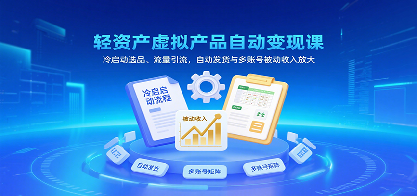 图片[1]-轻资产虚拟产品自动变现课，冷启动选品、流量引流，自动发货与多账号被动收入放大-天边资源网
