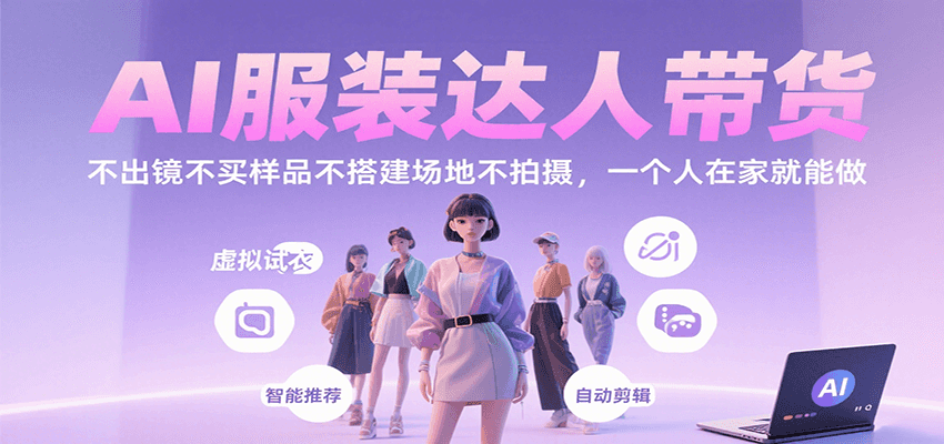 图片[1]-AI服装达人带货，不出镜不买样品不搭建场地不拍摄，一个人在家就能做【揭秘】-天边资源网