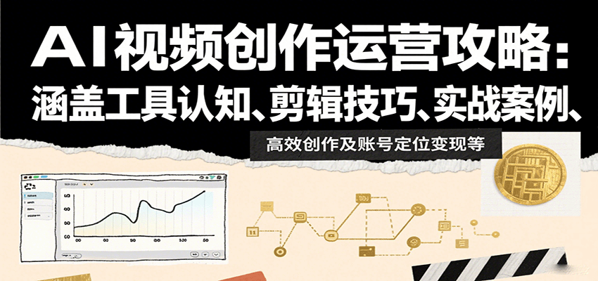 图片[1]-AI视频创作运营攻略：涵盖工具认知、剪辑技巧、实战案例、高效创作及账号定位变现等-天边资源网
