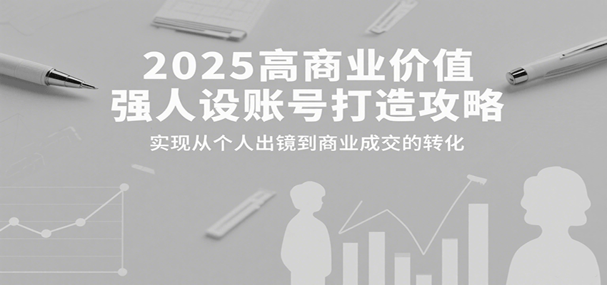 2025高商业价值强人设账号打造攻略,实现从个人出镜到商业成交的转化8376 作者:福缘创业网 帖子ID:117638 2025高商业价值强人设账号打造攻略,实现从个人出镜到商业成交的转化