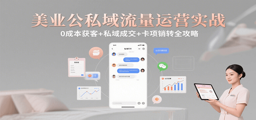 图片[1]-美业公私域流量运营实战：0成本获客+私域成交+卡项销转全攻略-天边资源网
