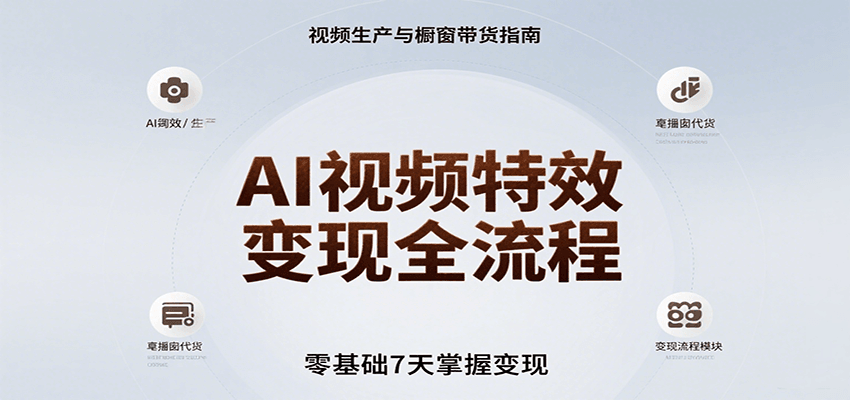 图片[1]-AI视频特效变现全流程，零基础7天掌握视频生产到橱窗带货变现-天边资源网