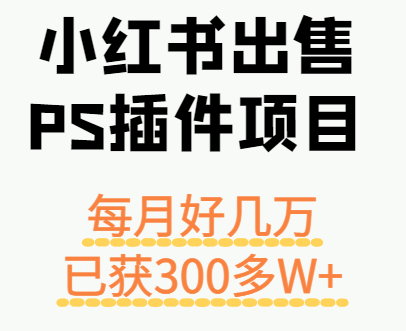 图片[1]-小红书出售PS插件项目，长期操作已获利300多W+（附资料）-天边资源网