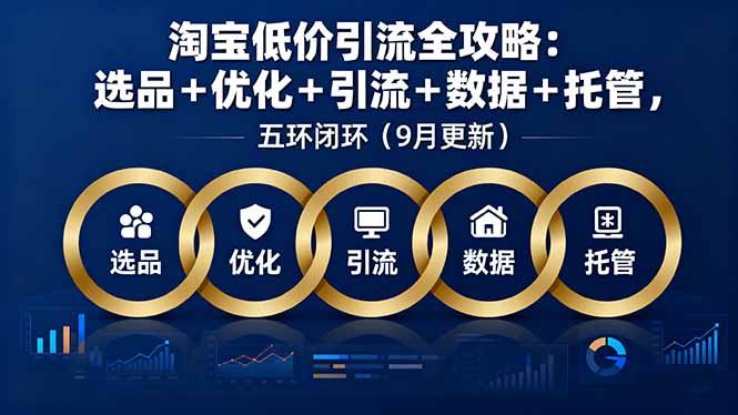 淘宝低价引流全攻略：选品＋优化＋引流＋数据＋托管，五环闭环（9月更新）-天边资源网