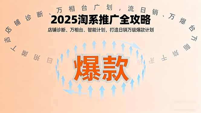 2025淘系推广全攻略 店铺诊断、万相台、智能计划，打造日销万级爆款计划-天边资源网