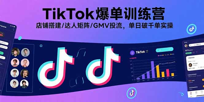 图片[1]-TikTok爆单训练课程 店铺搭建/达人矩阵/GMV投流，单日破千单实操-天边资源网