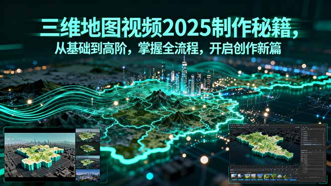 三维地图视频2025制作秘籍，从基础到高阶，掌握全流程，开启创作新篇-天边资源网