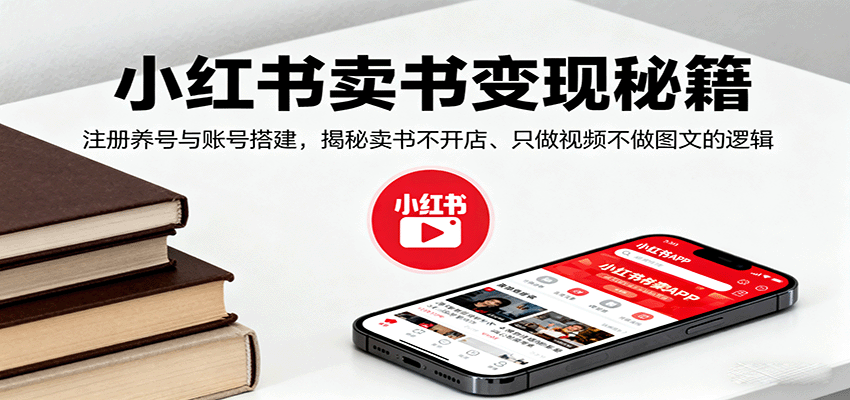 图片[1]-小红书卖书变现秘籍，注册养号与账号搭建，揭秘卖书不开店、只做视频不做图文的逻辑-天边资源网