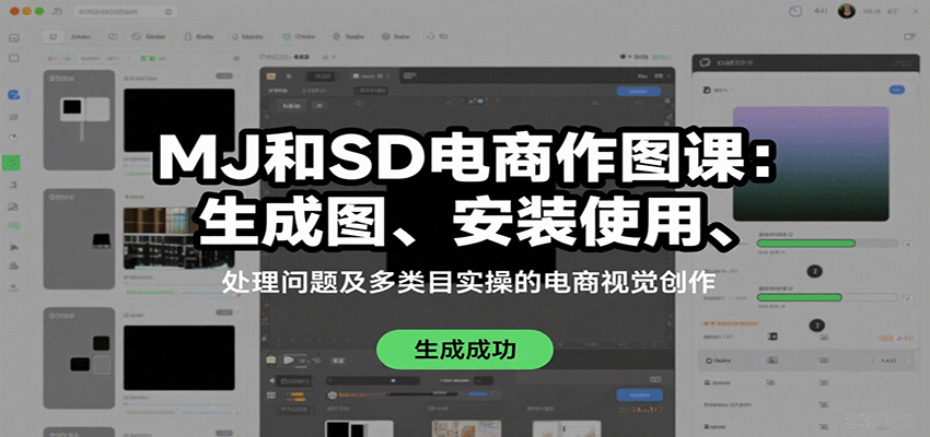 图片[1]-MJ和SD电商作图课：生成图、安装使用、处理问题及多类目实操的电商视觉创作-天边资源网