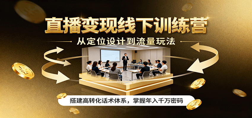 图片[1]-直播变现线下训练课程 从定位设计到流量玩法，搭建高转化话术体系，掌握年入千万密码-天边资源网