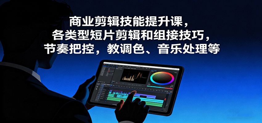 图片[1]-商业剪辑技能提升课程 各类型短片剪辑和组接技巧，节奏把控，教调色、音乐处理等-天边资源网