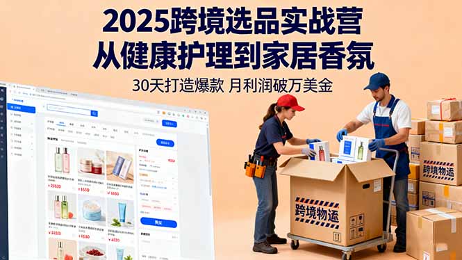 图片[1]-2025跨境选品实战营：从健康护理到家居香氛，30天打造爆款,月利润破万美金-天边资源网