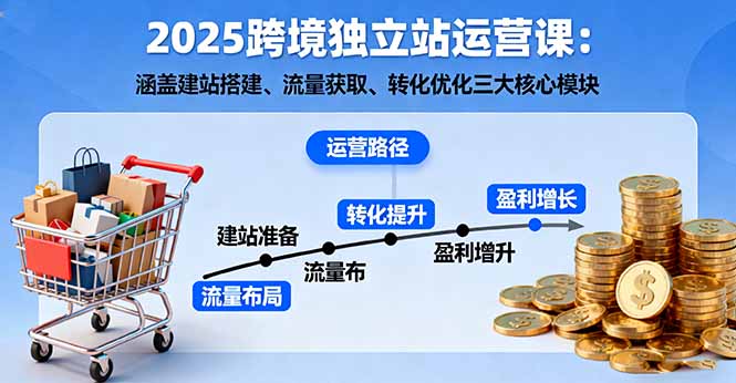 图片[1]-2025跨境独立站运营课程 涵盖建站搭建、流量获取、转化优化三大核心模块-天边资源网