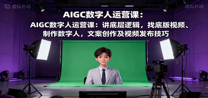 图片[1]-AIGC数字人运营课程 讲底层逻辑，找底版视频、制作数字人，文案创作及视频发布技巧-天边资源网