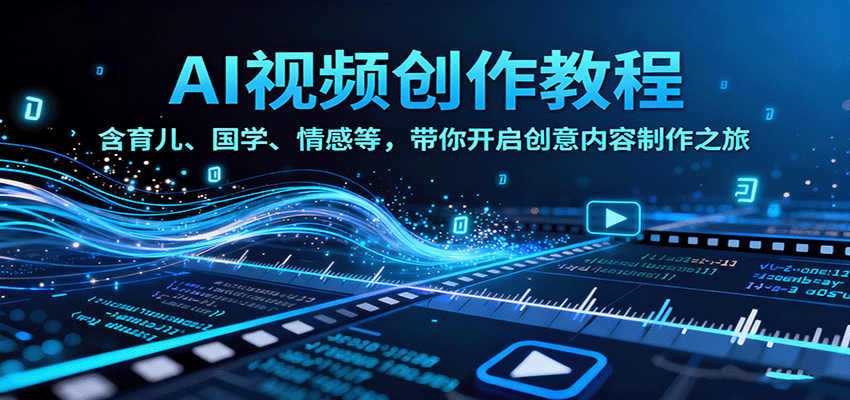 图片[1]-AI视频创富课程 含育儿、国学、情感等赛道，带你开启创意内容制作之旅-天边资源网