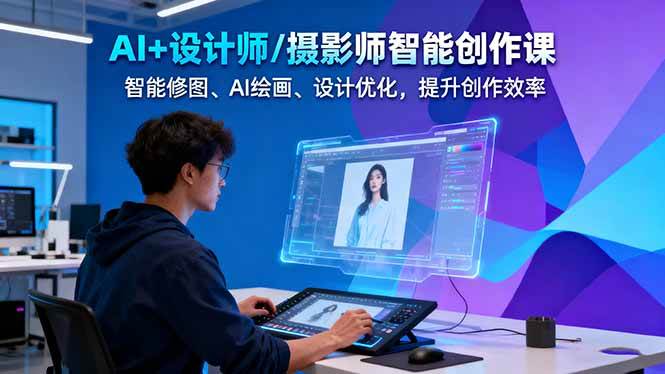 图片[1]-AI+设计师/摄影师智能创作课程 智能修图、AI绘画、设计优化，提升创作效率-天边资源网