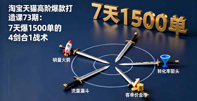 图片[1]-淘宝天猫高阶爆款打造课73期：7天爆1500单的4剑合1战术-天边资源网
