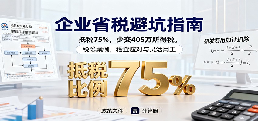 图片[1]-企业省税避坑指南：抵税75%，少交405万所得税，税筹案例，稽查应对与灵活用工-天边资源网