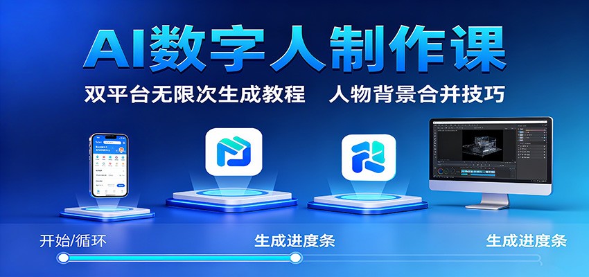 图片[1]-AI数字人制作课程 双平台无限次生成教程，人物背景合并技巧-天边资源网