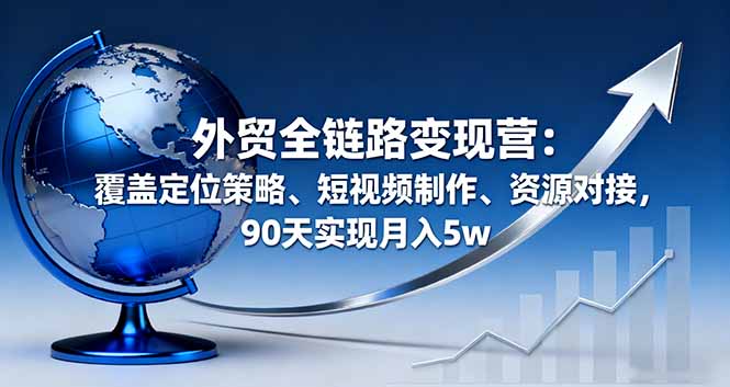 图片[1]-外贸全链路变现营：覆盖定位策略、短视频制作、资源对接，90天实现月入5w-天边资源网