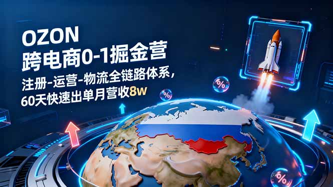 图片[1]-OZON跨境电商0-1掘金营：注册-运营-物流全链路体系，60天快速出单月营收8W-天边资源网