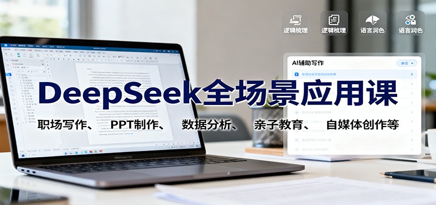 图片[1]-DeepSeek全场景应用课程 职场写作、 PPT制作、数据分析、亲子教育、自媒体创作等-天边资源网