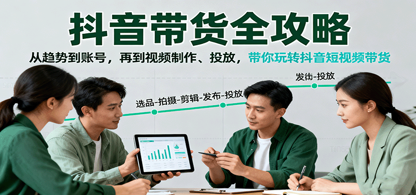 图片[1]-抖音带货全攻略 从趋势到账号，再到视频制作、投放，带你玩转抖音短视频带货-天边资源网