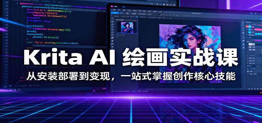 图片[1]-Krita AI 绘画实战课程 从安装部署到变现，一站式掌握创作核心技能-天边资源网