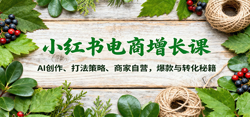 图片[1]-小红书电商增长课程 AI创作、打法策略、商家自营，爆款与转化秘籍-天边资源网