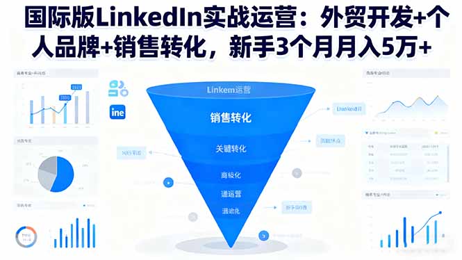 图片[1]-国际版LinkedIn实战运营：外贸开发+个人品牌+销售转化，新手3个月月入5万+-天边资源网