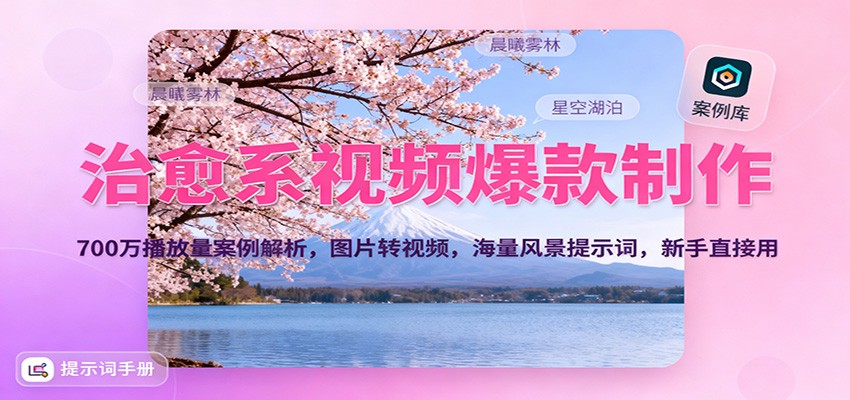 图片[1]-治愈系视频爆款制作，700万播放量案例解析，图片转视频（附海量风景提示词）-天边资源网