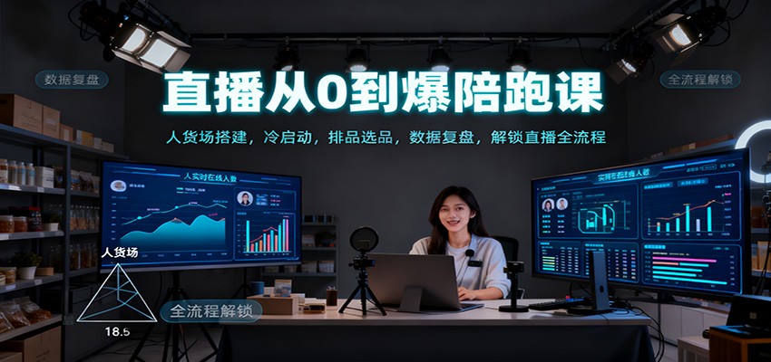 图片[1]-直播从0到爆陪跑课程 人货场搭建，冷启动，排品选品，数据复盘，解锁直播全流程-天边资源网