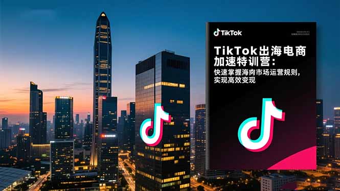 图片[1]-TikTok出海电商加速特训课程 快速掌握海外市场运营规则，实现高效变现-天边资源网