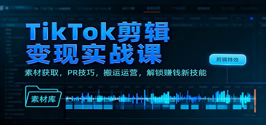 图片[1]-TikTok剪辑变现实战课程 素材获取，PR技巧，搬运运营，解锁赚钱新技能-天边资源网
