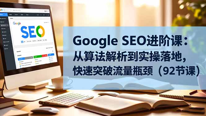Google SEO进阶课程 从算法解析到实操落地，快速突破流量瓶颈（92节课）-天边资源网
