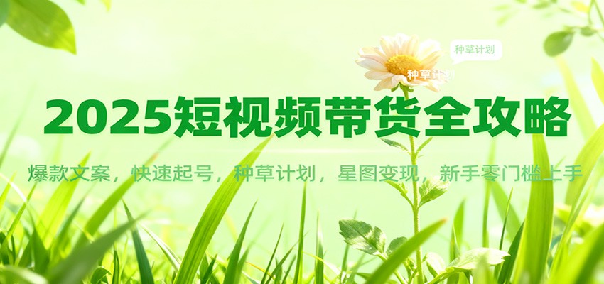 图片[1]-2025短视频带货全攻略：爆款文案，快速起号，种草计划，星图变现，新手零门槛上手-天边资源网