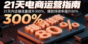 21天电商运营指南：21天内店铺流量提升300%，爆款持续率提升80%-天边资源网