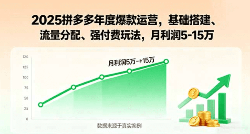 图片[1]-2025拼多多年度爆款运营，基础搭建、流量分配、强付费玩法，月利润5-15万-天边资源网