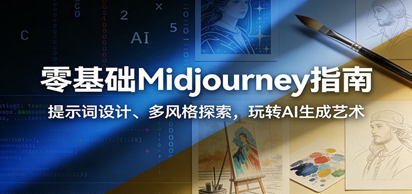 图片[1]-零基础Midjourney指南：提示词设计、多风格探索，玩转AI生成艺术-天边资源网