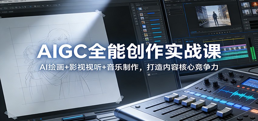 AIGC全能创作实战课程 AI绘画+影视视听+音乐制作，打造内容核心竞争力-天边资源网