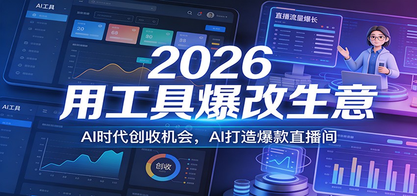 2026用工具爆改生意，AI时代创收机会，AI打造爆款直播间-天边资源网