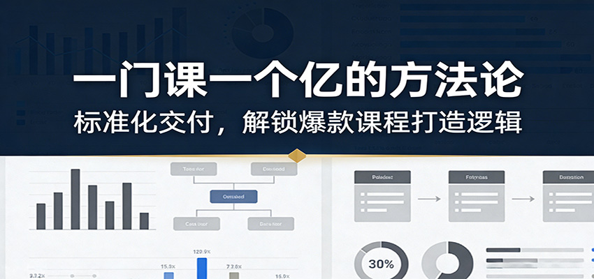 一门课一个亿的方法论：标准化交付，解锁爆款课程打造逻辑-天边资源网