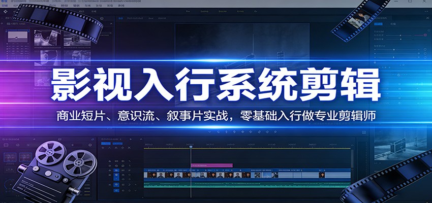影视系统剪辑，商业短片、意识流、叙事片实战，零基础入行做专业剪辑师-天边资源网