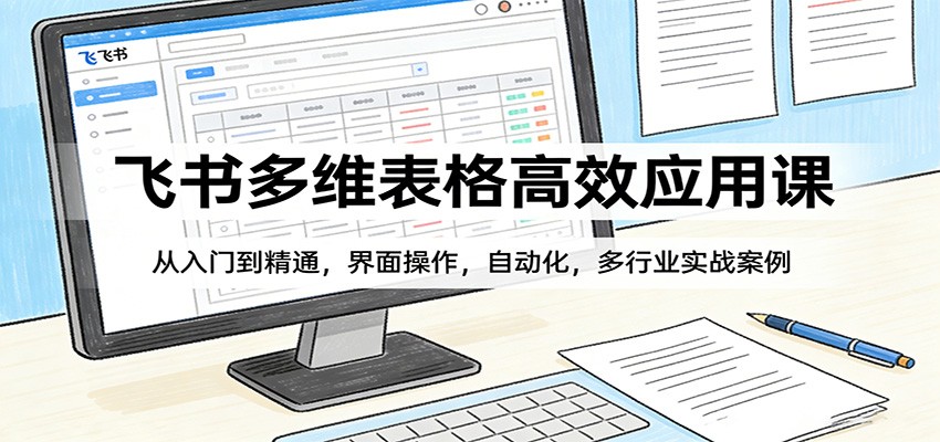 飞书多维表格高效应用课程 从入门到精通，界面操作，自动化，多行业实战案例-天边资源网