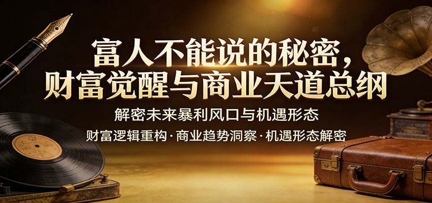 富人不能说的秘密，财富觉醒与商业天道总纲，解密未来暴利风口与机遇形态-天边资源网