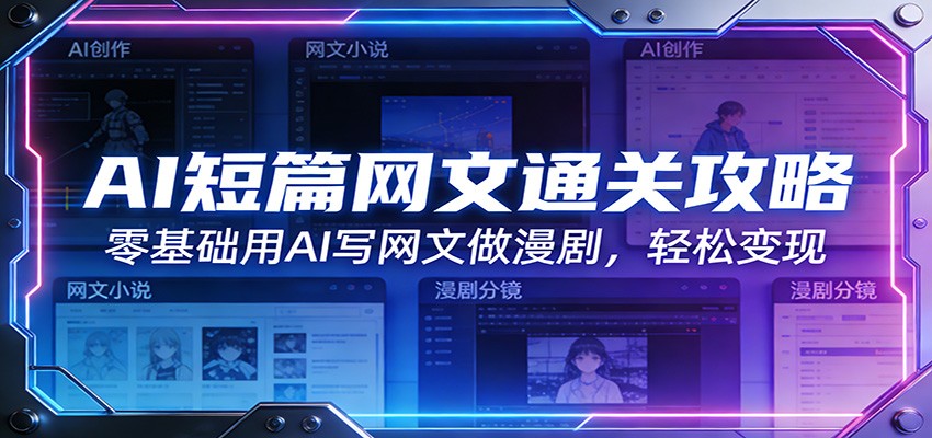 AI短篇网文通关攻略：零基础用AI写网文做漫剧，轻松变现-天边资源网