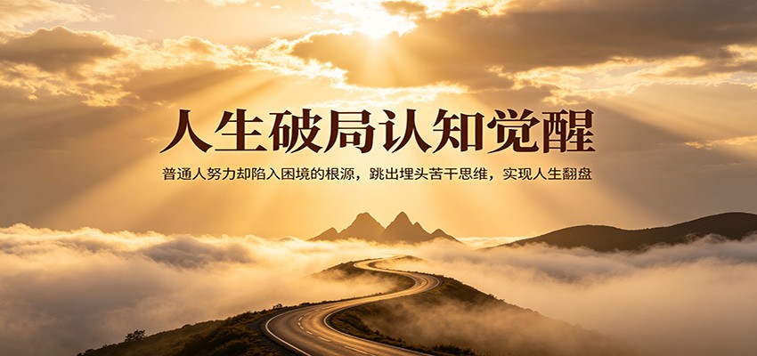 人生破局认知觉醒，普通人努力却陷入困境的根源，跳出埋头苦干思维，实现人生翻盘-天边资源网
